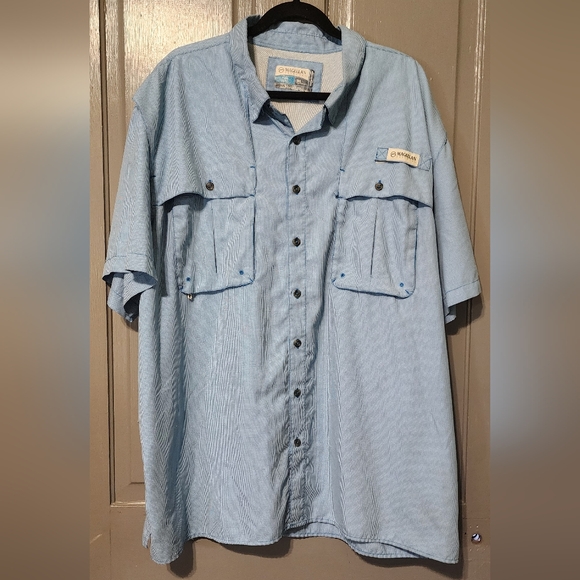 Magellan Outdoors Blue Plaid Fishing Relaxed Fit Shirt With Vents, Size XXL - Picture 8 of 9